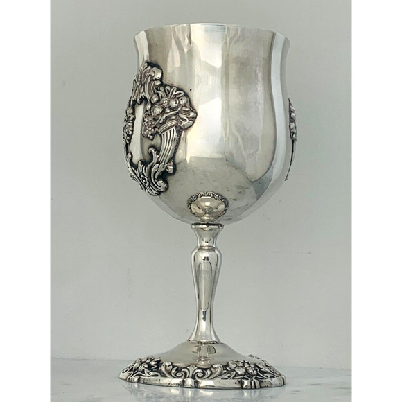 REED & BARTON King Francis Water Goblet 6-1/2" Silver Plate 1659 Chalice Cup GUC - Picture 5 of 8